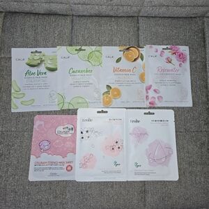 Bundle Of 7 K-Beauty Sheet Masks Cala, EcoBe, Korean Made